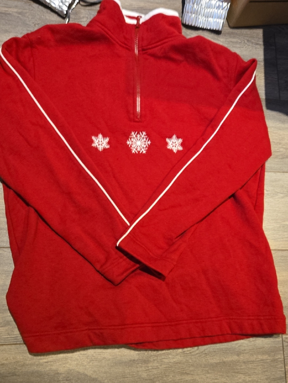 VINTAGE Outline Red Hoodie - Medium